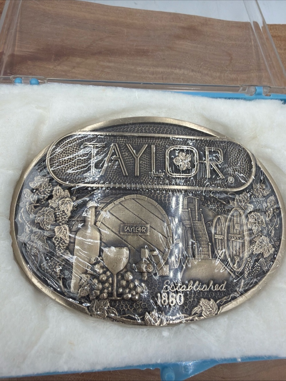 Vintage Taylor Wines Belt Buckle